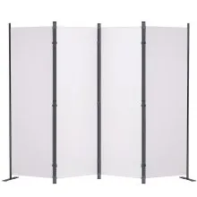 VEVOR Room Divider, 5.6 ft （88×67.5inch）Room Dividers and Folding Privacy Screens (4-panel), Fabric Partition Room Dividers for Office, Bedroom, Dining Room, Study, Freestanding, White