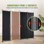 VEVOR Room Divider,88×67.5inch Room Dividers and Folding Privacy Screens (4-panel), Fabric Partition Room Dividers for Office, Bedroom, Dining Room, Study, Freestanding, Black