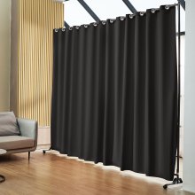 VEVOR Room Divider, 8 ft x 10 ft Portable Panel Room Divider with Wheels Curtain Divider Stand, Room Divider Privacy Screen for Office, Bedroom, Dining Room, Study, Black