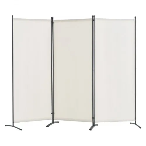 VEVOR Room Divider, 3 Panel Room Dividers and Folding Privacy Screens , Fabric Partition Room Dividers for Office, Bedroom, Dining Room, Study, Freestanding, White