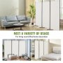 Room Divider 3-Panel Folding Privacy Screen Fabric Partition Office White