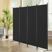 VEVOR Room Divider 4-Panel Folding Privacy Screen Fabric Partition Office Black