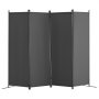 Room Divider 4-Panel Folding Privacy Screen Fabric Partition Office Gray