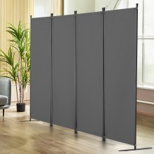 VEVOR Room Divider 4-Panel Folding Privacy Screen Fabric Partition Office Gray