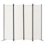 Room Divider 4-Panel Folding Privacy Screen Fabric Partition Office White