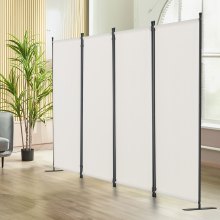 VEVOR Room Divider 4-Panel Folding Privacy Screen Fabric Partition Office White