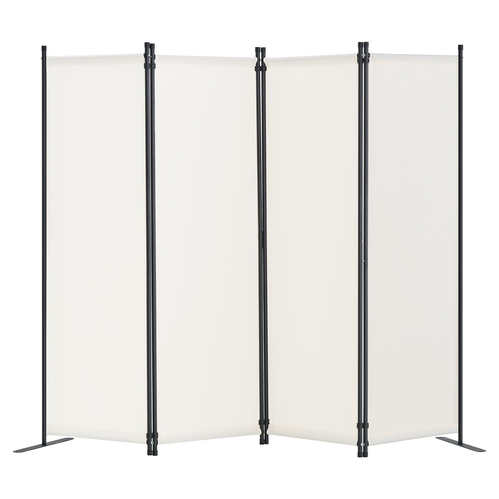 VEVOR Room Divider,  4 Panel Room Dividers and Folding Privacy Screens, Fabric Partition Room Dividers for Office, Bedroom, Dining Room, Study, Freestanding, White
