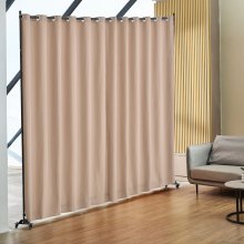 VEVOR Room Divider, 96×120inch Portable Panel Room Divider with Wheels Curtain Divider Stand, Room Divider Privacy Screen for Office, Bedroom, Dining Room, Study, Brown