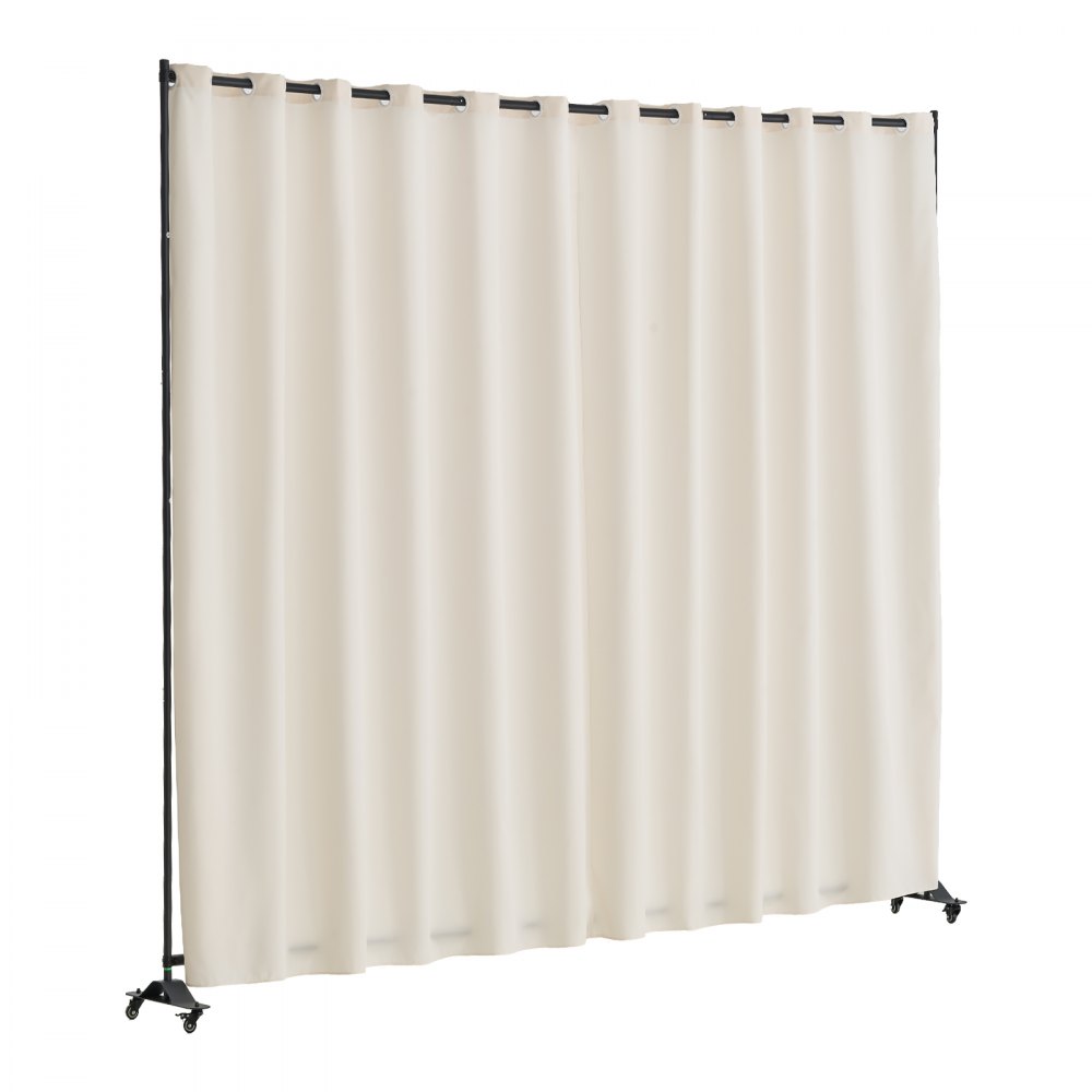 VEVOR Room Divider, Portable Panel Room Divider with Wheels Curtain Divider Stand, Freestanding Room Divider Privacy Screen for Office, Bedroom, Dining Room, Study, Beige