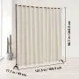 VEVOR Room Divider, Portable Panel Room Divider with Wheels Curtain Divider Stand, Freestanding Room Divider Privacy Screen for Office, Bedroom, Dining Room, Study, Beige