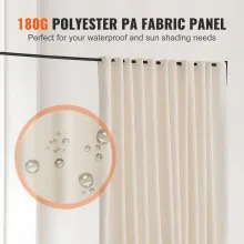VEVOR Room Divider, 96×120inch Portable Panel Room Divider with Wheels Curtain Divider Stand, Room Divider Privacy Screen for Office, Bedroom, Dining Room, Study, Beige