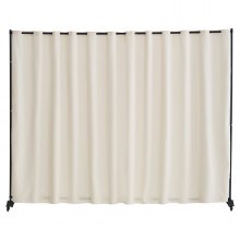 Room Divider Portable Panel Room Divider with Wheels Privacy Screen Beige