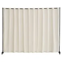VEVOR Room Divider, 96×120inch Portable Panel Room Divider with Wheels Curtain Divider Stand, Room Divider Privacy Screen for Office, Bedroom, Dining Room, Study, Beige