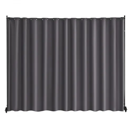 VEVOR Room Divider, Portable Panel Room Divider with Wheels Curtain Divider Stand, Freestanding Room Divider Privacy Screen for Office, Bedroom, Dining Room, Study, Gray
