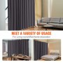 VEVOR Room Divider, Portable Panel Room Divider with Wheels Curtain Divider Stand, Freestanding Room Divider Privacy Screen for Office, Bedroom, Dining Room, Study