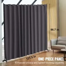 VEVOR Room Divider, Portable Panel Room Divider with Wheels Curtain Divider Stand, Freestanding Room Divider Privacy Screen for Office, Bedroom, Dining Room, Study