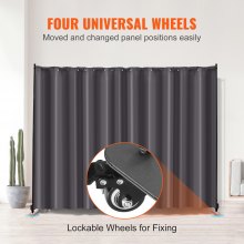 Room Divider Portable Panel Room Divider with Wheels Privacy Screen Gray