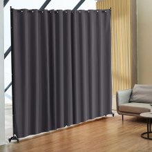 Room Divider Portable Panel Room Divider with Wheels Privacy Screen Gray