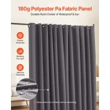 VEVOR Room Divider, Portable Panel Room Divider with Wheels Curtain Divider Stand, Freestanding Room Divider Privacy Screen for Office, Bedroom, Dining Room, Study, Gray