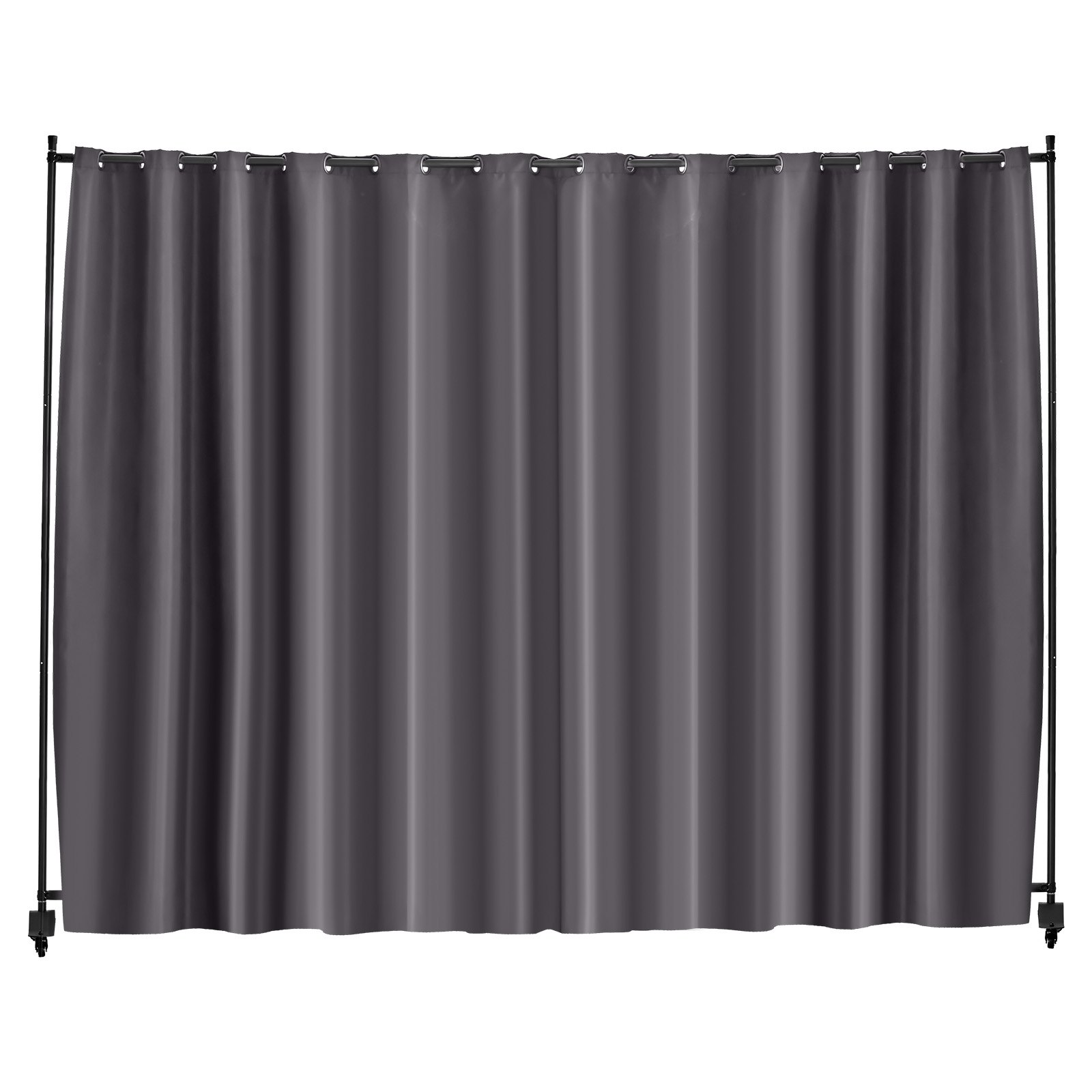 VEVOR Room Divider, Portable Panel Room Divider with Wheels Curtain Divider Stand, Freestanding Room Divider Privacy Screen for Office, Bedroom, Dining Room, Study, Gray