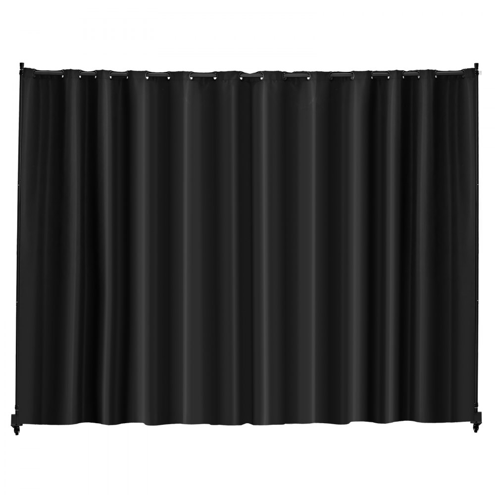 Room Divider Portable Panel Room Divider with Wheels Privacy Screen Black