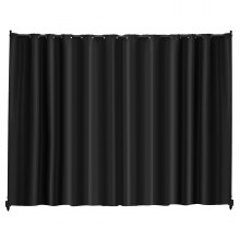 VEVOR Room Divider, 96×120inch Portable Panel Room Divider with Wheels Curtain Divider Stand, Room Divider Privacy Screen for Office, Bedroom, Dining Room, Study, Black