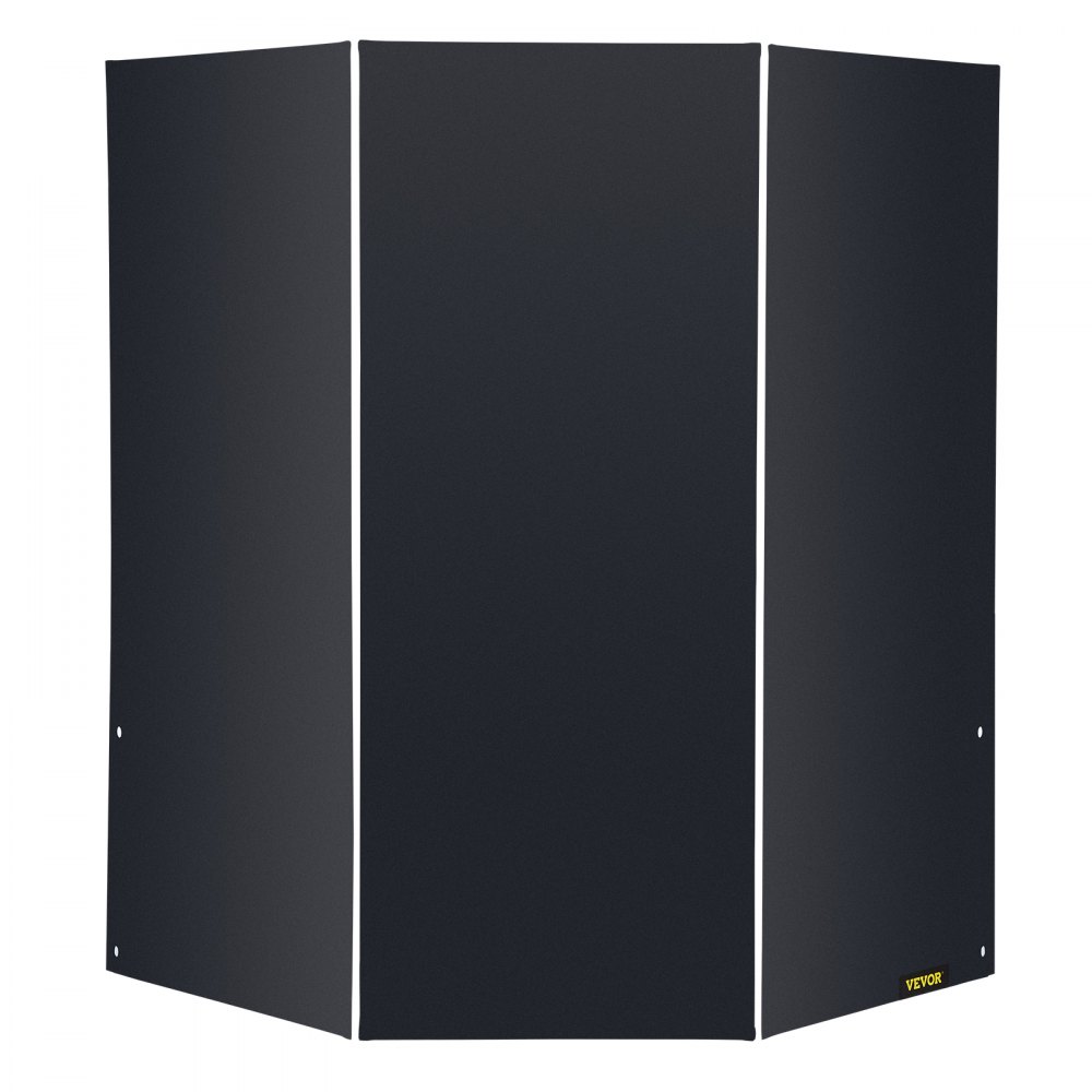 VEVOR Fireplace Screen, 38.8 x 32.7 Inch, 3-Panel Iron Freestanding Spark Guard with Support, Metal Craft, Broom Tong Shovel Poker Included, for Fireplace Decoration & Protection, Black
