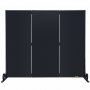 VEVOR Fireplace Screen, 38.8 x 32.7 Inch, 3-Panel Iron Freestanding Spark Guard with Support, Metal Craft, Broom Tong Shovel Poker Included, for Fireplace Decoration & Protection, Black