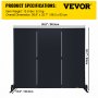 VEVOR Fireplace Screen, 38.8 x 32.7 Inch, 3-Panel Iron Freestanding Spark Guard with Support, Metal Craft, Broom Tong Shovel Poker Included, for Fireplace Decoration & Protection, Black
