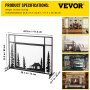 VEVOR Fireplace Screen, 44" Fireplace Screens Decorative, Black Solid Steel Fireplace Cover Screen, Iron Fireplace Screen with Single Door, Fireplace Guard with Heavy Duty Metal Mesh for Home Décor