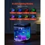 2 Gallon Fish Tank Aquarium LED Smart Square Clear Glass 7 Color Self Cleaning
