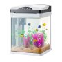 VEVOR Fish Tank Aquarium, 2 Gallon LED Square Ultra-Clear Glass Tank Temperature Monitoring Adjustable 7 Color Lighting, Self Cleaning System Fishbowl for Freshwater & Saltwater Fish Home,Office,Pet