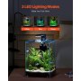 5 Gallon Fish Tank Aquarium Smart Square Clear Glass 3 Color Self Cleaning