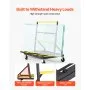 VEVOR Drywall Cart Dolly, 816 kg Load Capacity, Steel Panel Dolly with 4 Swivel Casters & Expandable Deck, Foldable Panel Truck Cart with Tie-Down Strap for Handling Plywood, Plasterboard, Glass