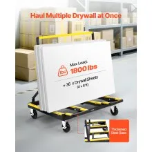 VEVOR Drywall Cart Dolly 816 kg Load Steel Panel Dolly Handling Plywood