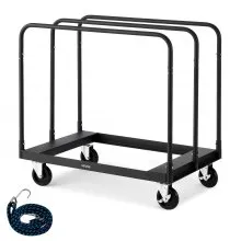 VEVOR Drywall Cart Dolly 816 kg Steel Panel Truck Cart with 3 Side Handrails