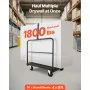 VEVOR Drywall Cart Dolly, 816 kg Load Capacity, 2-in-1 Steel Panel Truck Cart with 12.5 mm Swivel Casters, 91.4 x 61 cm Platform Truck with 3 Side Handrails for Factory, Warehouse, Garage, Black