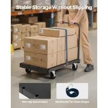VEVOR Drywall Cart Dolly, 1800 lbs Load Capacity, 2-in-1 Steel Panel Truck Cart with 5 inch Swivel Casters, 36 x 24 inch Platform Truck with 3 Side Handrails for Factory, Warehouse, Garage, Black