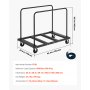 VEVOR Drywall Cart Dolly, 816 kg Load Capacity, Steel Panel Truck Cart with 12.5 mm Swivel Casters, Lumber Drywall Dolly with Tie-Down Strap & 2 Side Handrails for Factory, Warehouse, Garage, Black
