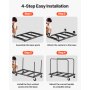 VEVOR Drywall Cart Dolly, 816 kg Load Capacity, Steel Panel Truck Cart with 12.5 mm Swivel Casters, Lumber Drywall Dolly with Tie-Down Strap & 2 Side Handrails for Factory, Warehouse, Garage, Black