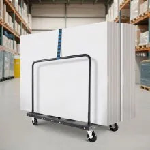 VEVOR Drywall Cart Dolly, 1800 lbs Load Capacity, Steel Panel Truck Cart with 5 inch Swivel Casters, Lumber Drywall Dolly with Tie-Down Strap & 2 Side Handrails for Factory, Warehouse, Garage, Black