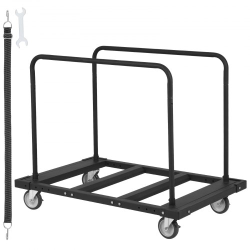 VEVOR Drywall Cart, 1800 LBS Panel Dolly Cart with 45.28" x 29.13" Deck and 5" Swivel Wheels, Heavy-Duty Drywall Sheet Cart, Handling Wall Panel, Sheetrock, Lumber, for Garage, Home, Warehouse