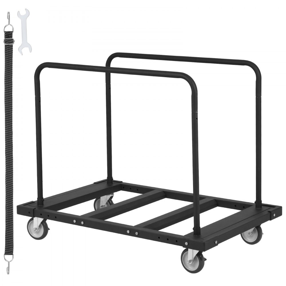 VEVOR Drywall Cart, 816.5 kg Panel Dolly Cart with 115 cm x 74 cm Deck and 12.7 cm Swivel Wheels, Heavy-Duty Drywall Sheet Cart, Handling Wall Panel, Sheetrock, Lumber, for Garage, Home, Warehouse