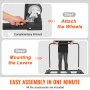 VEVOR Drywall Cart, 816.5 kg Panel Dolly Cart with 115 cm x 74 cm Deck and 12.7 cm Swivel Wheels, Heavy-Duty Drywall Sheet Cart, Handling Wall Panel, Sheetrock, Lumber, for Garage, Home, Warehouse