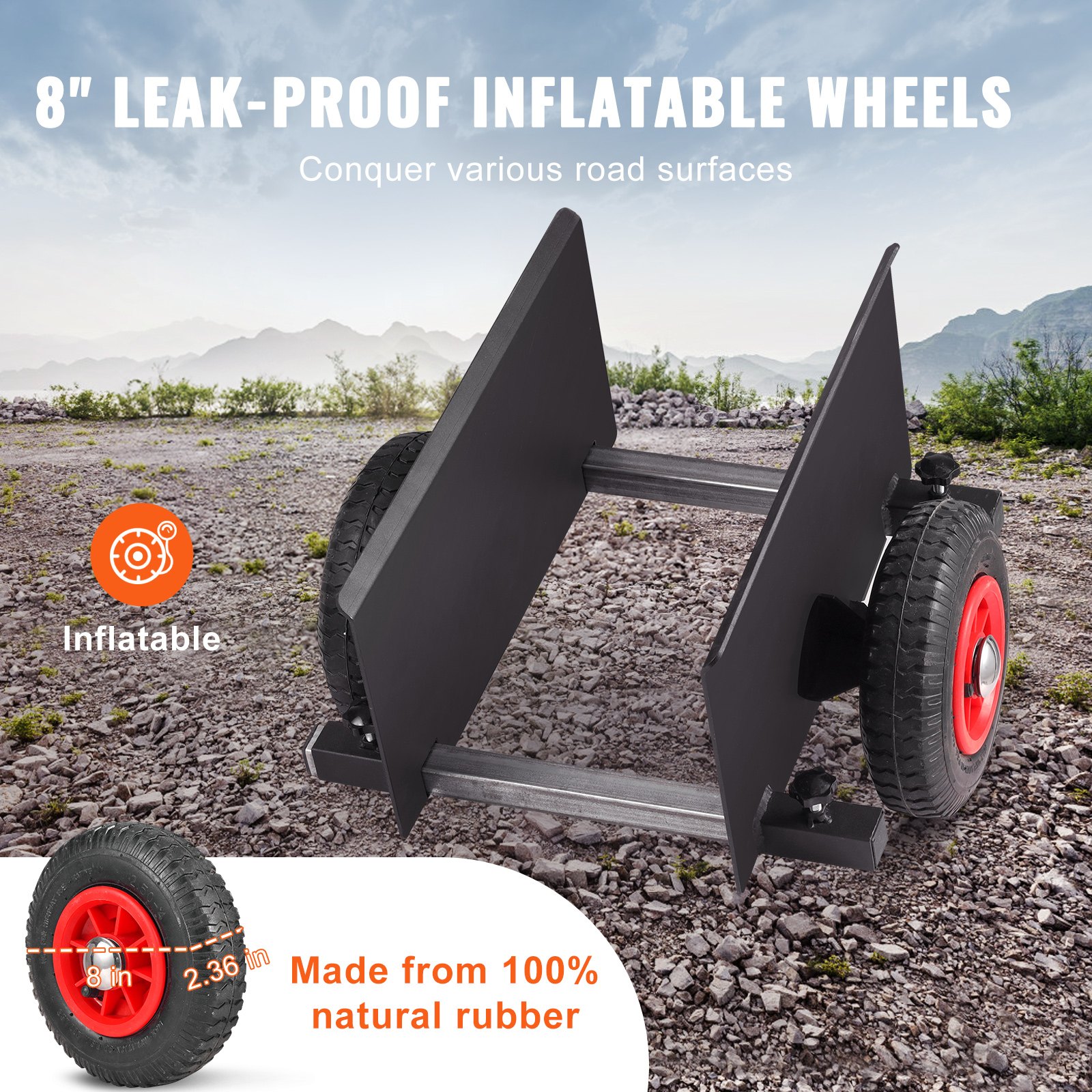 VEVOR Panel Dolly 600 lbs Drywall Door Cart Dolly with 8" Pneumatic Wheel