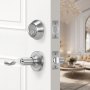 VEVOR Entry Door Locksets with Deadbolt, 5 Pack Satin Nickel Entry Lever and Single Cylinder Deadbolt, Keyed Alike Combo Pack, Fit for 1-3/8" to 1-3/4" Door Thickness, for Entrance and Front Door