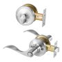 VEVOR Entry Door Locksets with Deadbolt, 5 Pack Satin Nickel Entry Lever and Single Cylinder Deadbolt, Keyed Alike Combo Pack, Fit for 1-3/8" to 1-3/4" Door Thickness, for Entrance and Front Door