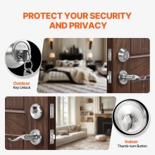 Entry Door Locksets with Deadbolt 5 Pack Keyed Alike Satin Nickel Lever