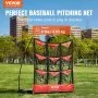 VEVOR 9 Hole Baseball Net, 49"x42" Softball Baseball Training Equipment for Hitting Pitching Practice, Portable Quick Assembly Trainer Aid with Carry Bag, Strike Zone, Ground Stakes, for Youth Adults