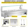 VEVOR Commercial Food Warmer Bain Marie Buffet Tray 3 Pans 325x265x150mm 1500W